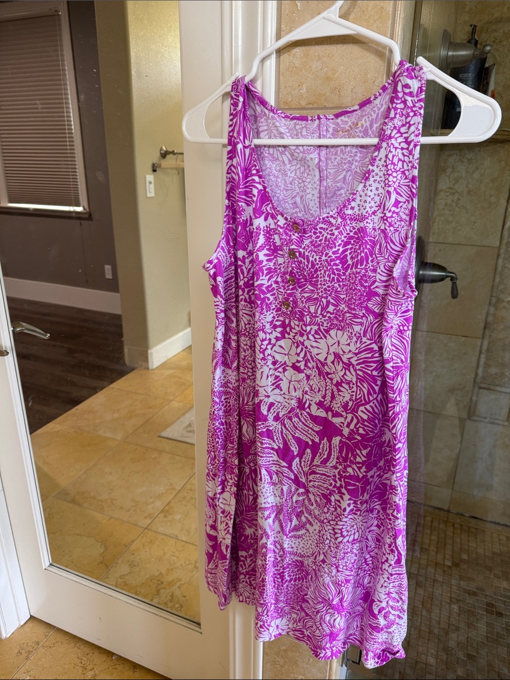 Lilly Pulitzer Pink & White Floral Sleeveless Dress